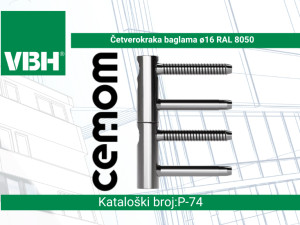Četverokraka baglama Fi:16 RAL 8050
