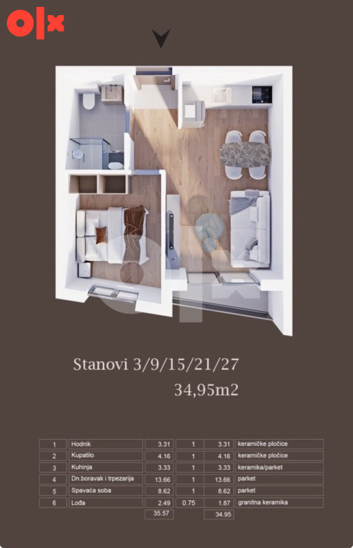 Stan od 34.95m2 u Kotor Varošu 3