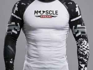 Muscle Freak Rashguard White Military Sleeve