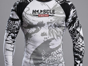 Muscle Freak Rashguard Ronin Camo White and Grey