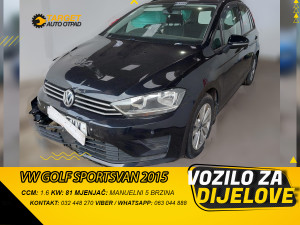 VW GOLF SPORTSVAN 1.6 DIZEL 2015 MJENJAC MWW MOTOR CRKB DIJELOVI