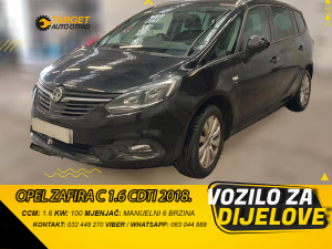 OPEL ZAFIRA C 1.6 DIZEL 100KW 2018 MJENJAC MOTOR B16DTH DIJELOVI