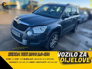 SKODA YETI 2010 2.0 DIZEL 103KW 4X4 MJENJAC MOTOR CBDB DIJELOVI