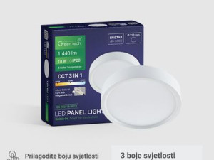 LED panel Green Tech 18W, 3CCT, nadgradni, okrugli
