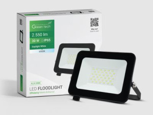 LED reflektor Green Tech 2550 lm, 30W, 6500K, IP65, crni