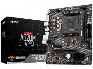 MSI Main Board Desktop A520M-A PRO (A520, AM4, 2xDDR4, 1x PCI-...