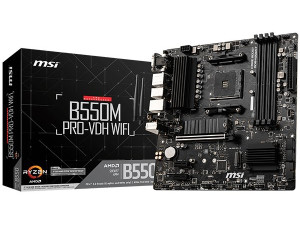 MSI Main Board Desktop B550M PRO-VDH WIFI (AM4, 4xDDR4, 1xPCI-...