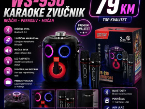 Bluetooth zvucnik sa 2 bezicna mikrofona