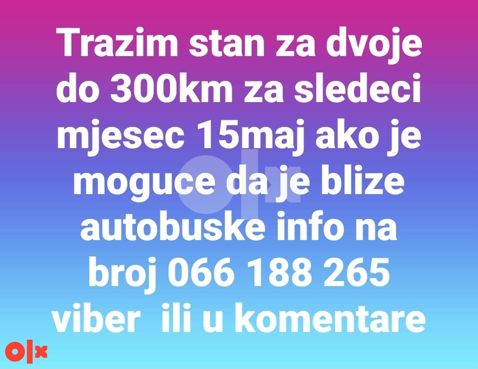 Trazim stan dvosoban