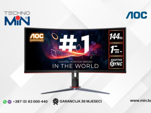 Gaming Monitor AOC CU34G2XP/BK, 34" WQHD Curved VA, 144Hz