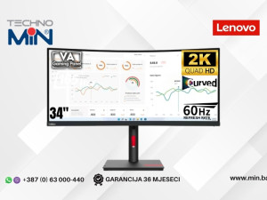 Monitor Lenovo ThinkVision T34w-30 34" VA Curved, WQHD, 60Hz