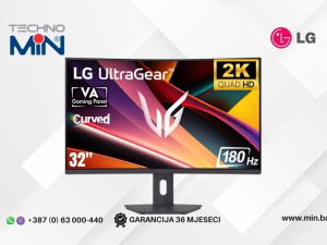 Gaming Monitor LG UltraGear 32G600A-B 32" Curved QHD VA, 180Hz