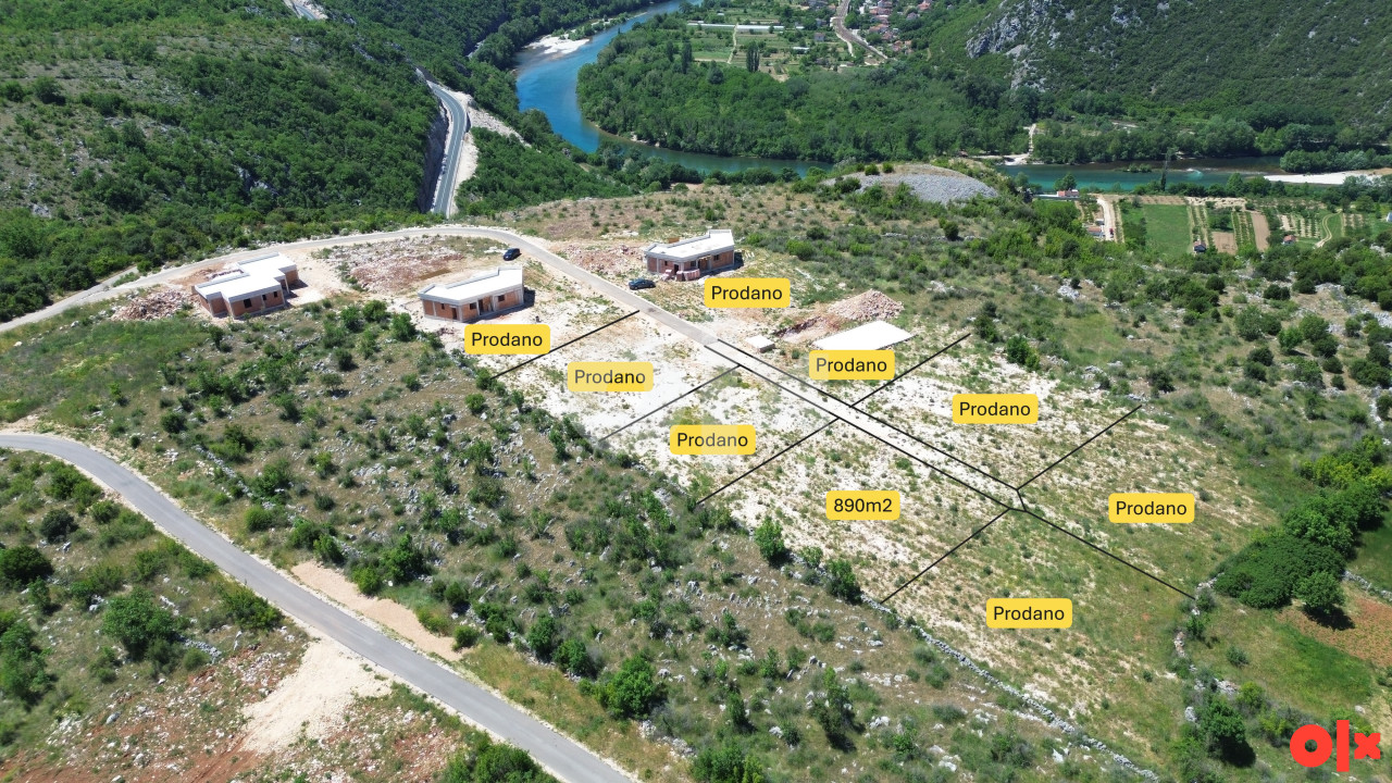 Zemljište Mostar 890m2 Bivolje Brdo Capljina Pocitelj