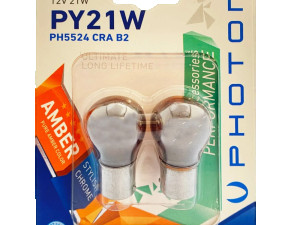 P21W CHROME 12V 93 AMBER  PH5524 CRA B2