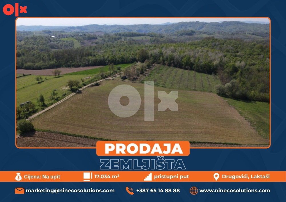 ZEMLJIŠTE - DRUGOVIĆI - LAKTAŠI - 17.034 m2