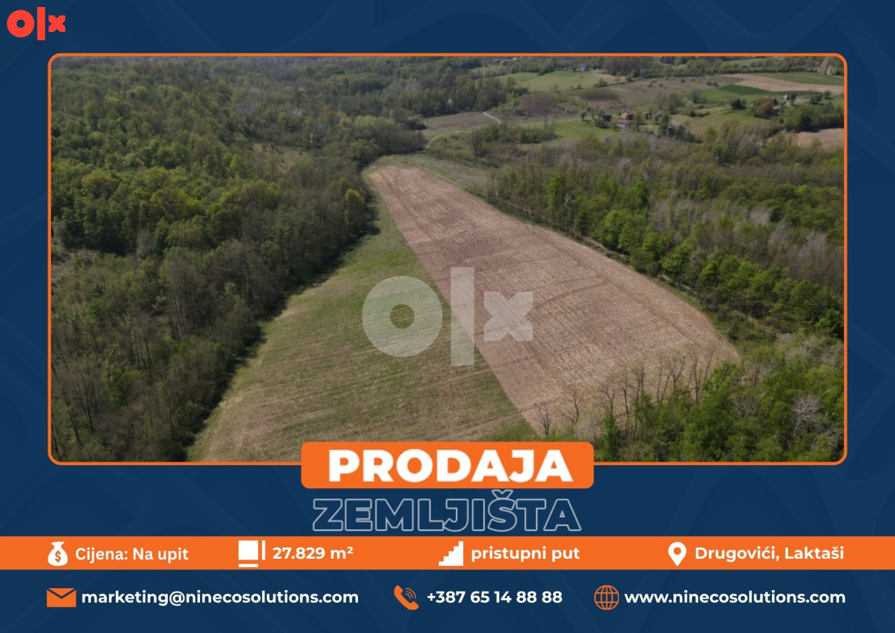 ZEMLJIŠTE - DRUGOVIĆI - LAKTAŠI - 27.829 m2