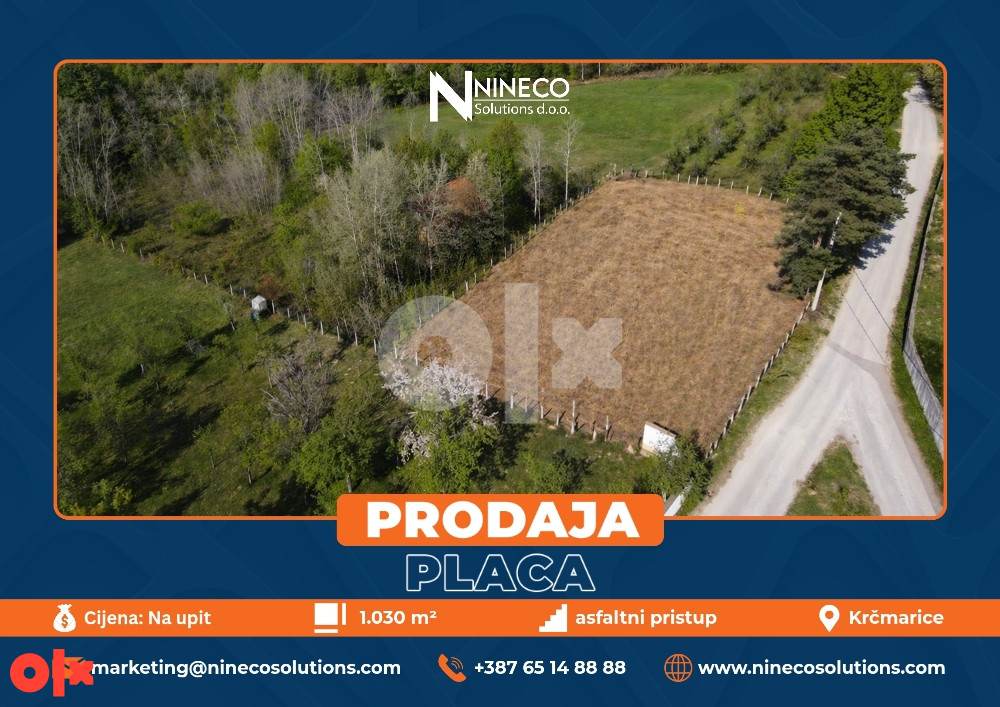 PLAC - KRČMARICE - BANJA LUKA - 1.030 m2