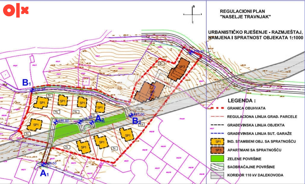 Dvije parcele po 1000m2  Poljine Hills prve komšije 3