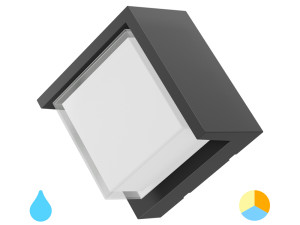 BRY WALLS kvadratna zidna lampa siva 15W IP65 - 34188