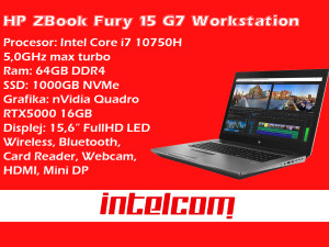Laptop HP ZBook 15 G7 Workstation Core i7 10th gen Quadro RTX5000