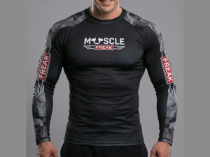 Muscle Freak Rashguard Black Military Sleeve