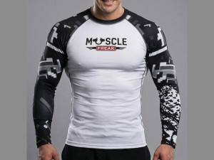 Muscle Freak Rashguard White Military Sleeve