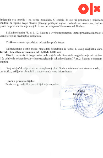 Zemljište u Čitluku - PRODAJA PUTEM SUDA 3