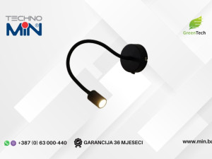 GREEN TECH LED zidna lampa 3W 3000K IP44, Crna LH-012-3W-WW