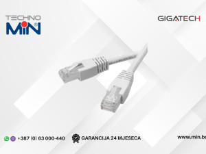 Gigatech UTP mrežni kabal Cat5e 1m RJ-45 UTP1 Sivi