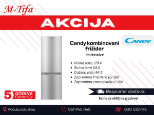 Kombinovani frižider Candy - CCH1S518EX