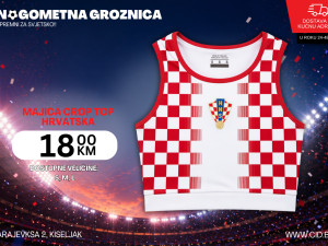 Navijačka crop top majica Hrvatska; Više veličina