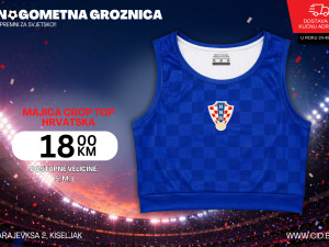 Navijačka crop top majica Hrvatska; Više veličina