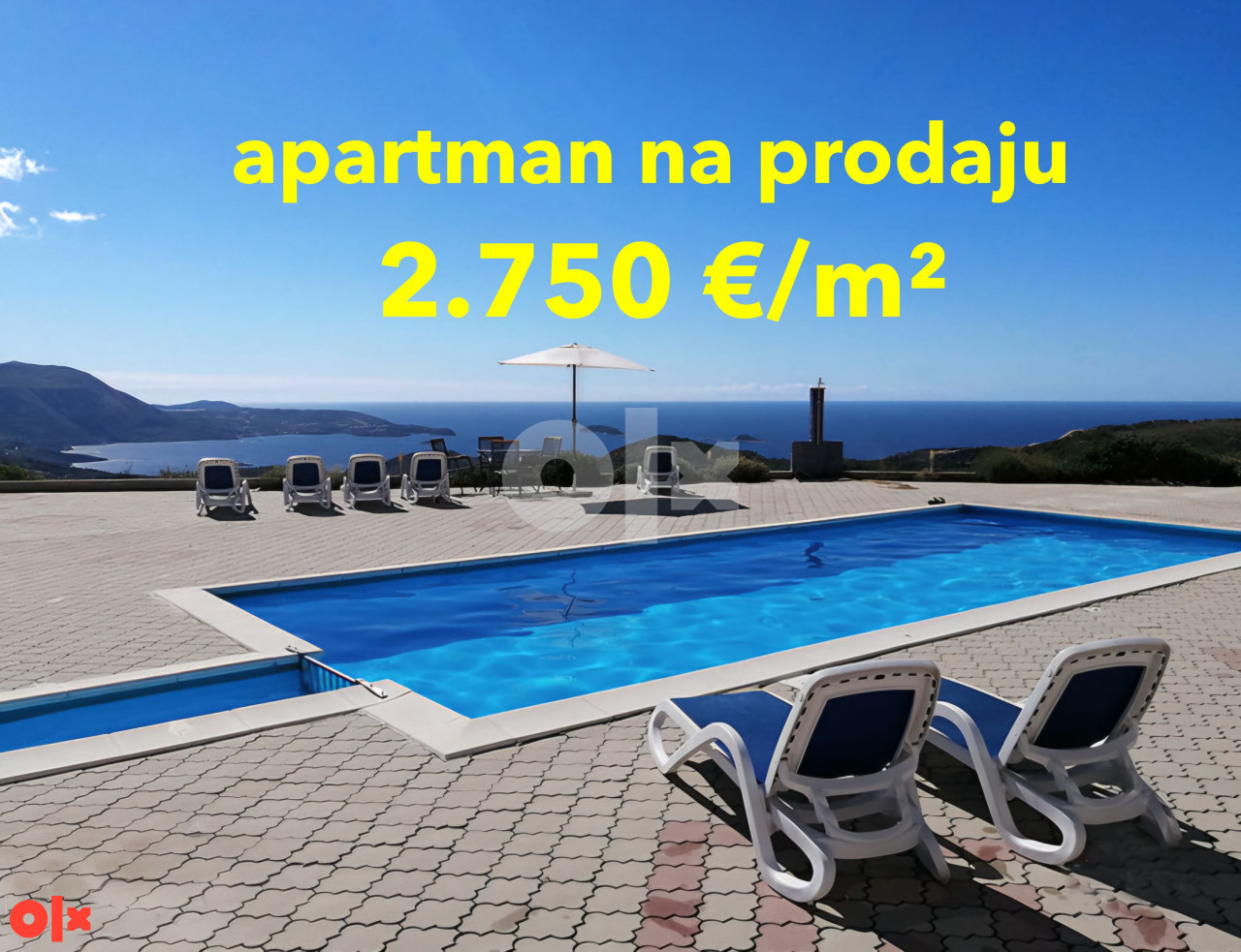 Ivanica pored Dubrovnika 65m2 + 13m2 garaža, bazen pogled na more