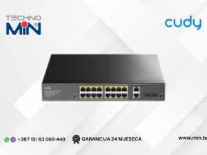 Cudy GS1018PS2 16-Portni Gigabitni PoE+ 200W sa 2x SFP Switch
