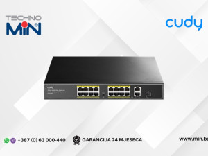 Cudy FS1018PS1 16-Portni 10/100M PoE+ 200W sa 2x Gigabit Switch