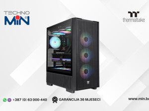 Thermaltake S380 TG Mid Tower kućište, 4x ARGB ventilatora, Crna