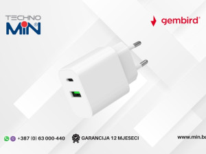 Gembird USB Punjač 20W Brzo punjenje, White TA-UC-PDQC20-01-W
