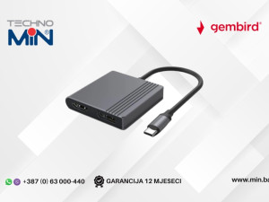 GEMBIRD A-CM-HDMIFDPF-01 USB Type-C na HDMI i DP Adapter 4K Black