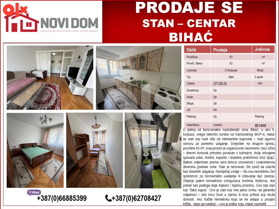 PRODAJE SE - Stan - Kod MUP-a - BIHAĆ
