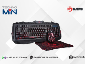 Marvo KM400+G1 Gaming set 3u1 tastatura, miš i podloga LED