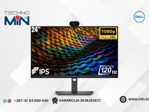 Monitor Dell Professional 24" IPS Full HD 120Hz USB-C Hub, Webcam