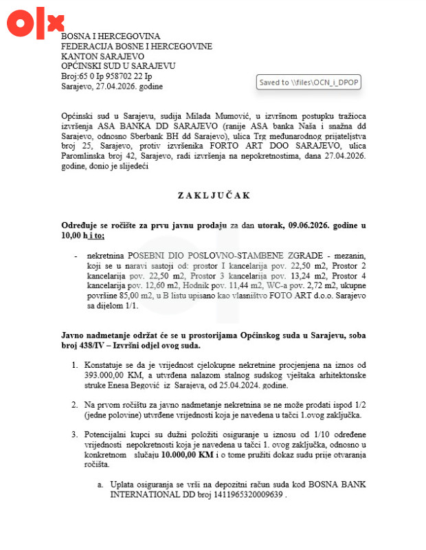 Poslovni prostor na Pofalićima PRODAJA PUTEM SUDA 3