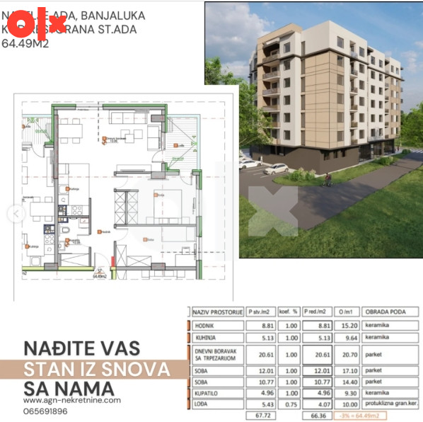 Stan Banja Luka 64.49m2