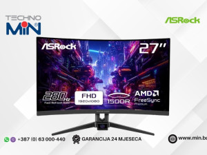 Gaming monitor ASRock PG27FRS1A 27" VA Curved FHD, 280Hz, 1ms