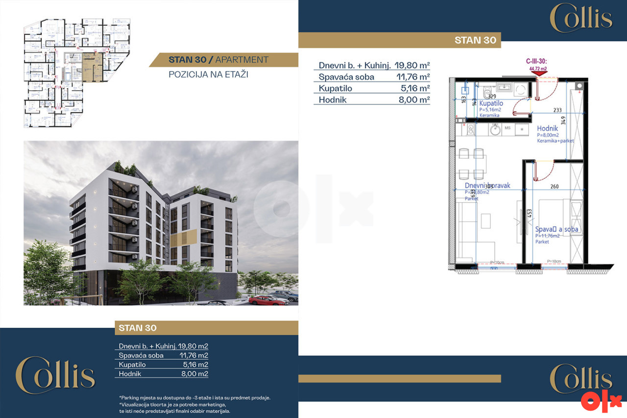 Novogradnja- Novi Grad-Sarajevo 44.72 m2 2