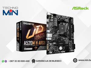 GIGABYTE A520M H ARGB matična ploča, AM4, 2x DDR4, M.2, mATX