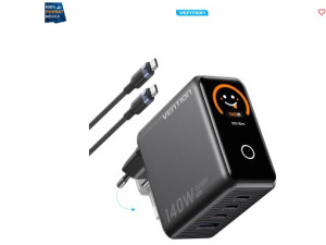Punjač 3xUSB-C 1xUSB-A 140W s USB-C kablom 1m VENTION crni 045472