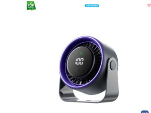 Stolni praktični punjivi ventilator VENTION Lite 01 antracit