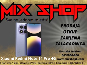 XIAOMI REDMI NOTE 14 PRO 4G 8gb/128gb *NOVOO*Garancija* mi 8 GB
