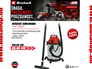 Einhell Električni usisivač za mokro-suho usisavanje TC-VC 1820 S